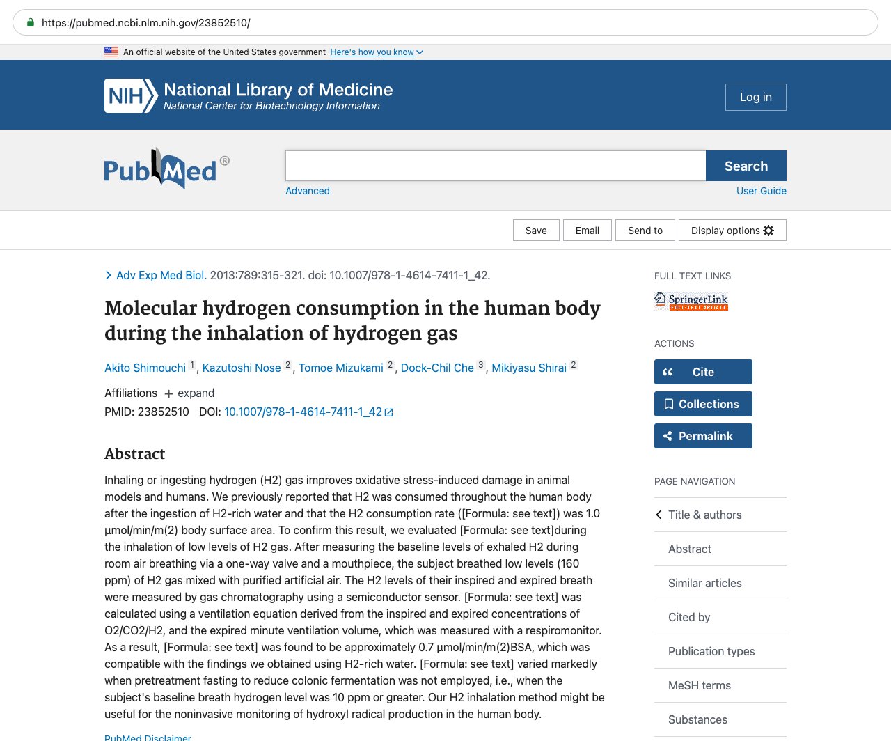 Screenshot — PubMed 23852510