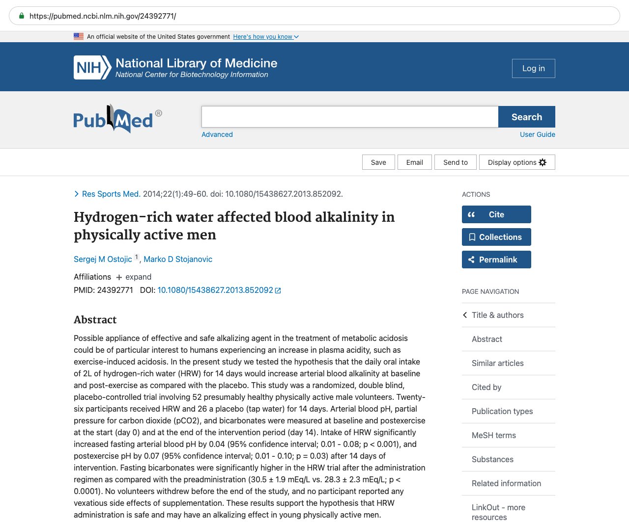 Screenshot — PubMed 24392771