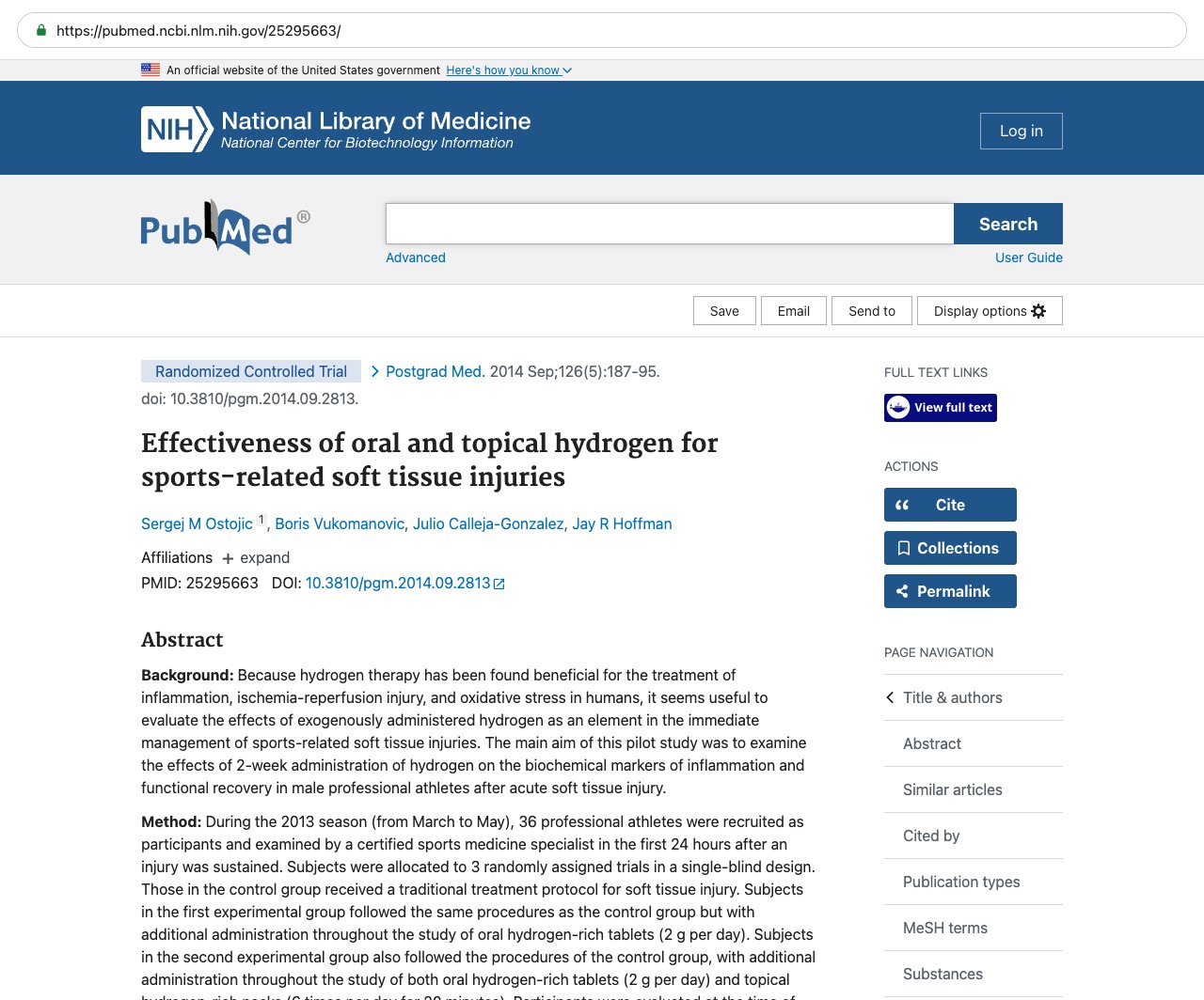Screenshot — PubMed 25295663