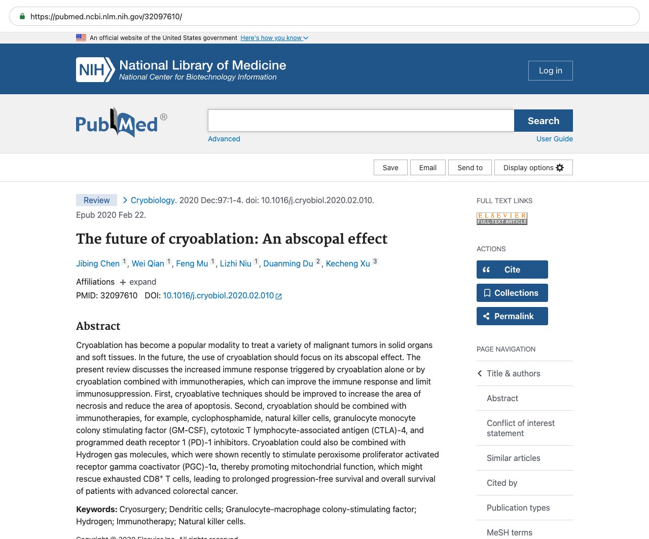 Screenshot — PubMed 32097610