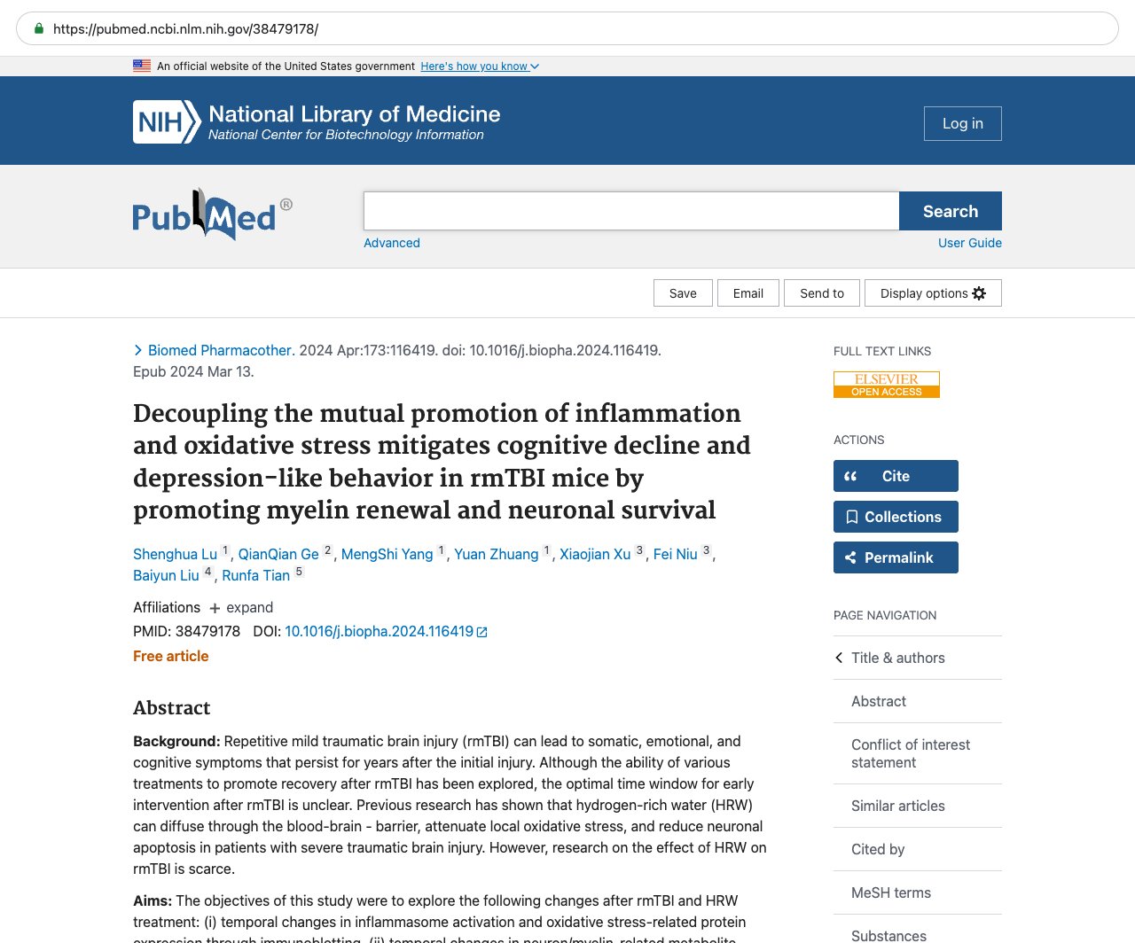 Screenshot — PubMed 38479178