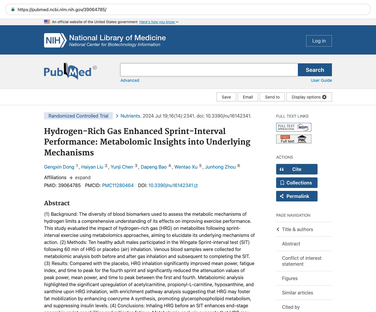 Screenshot — PubMed 39064785
