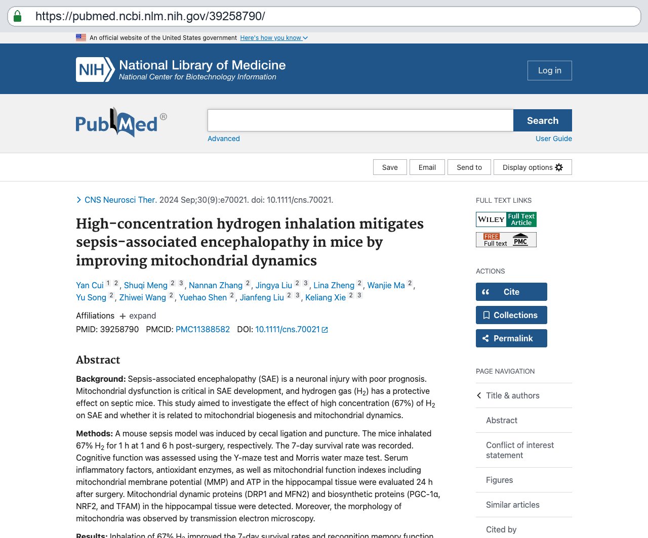 Screenshot — PubMed 39258790