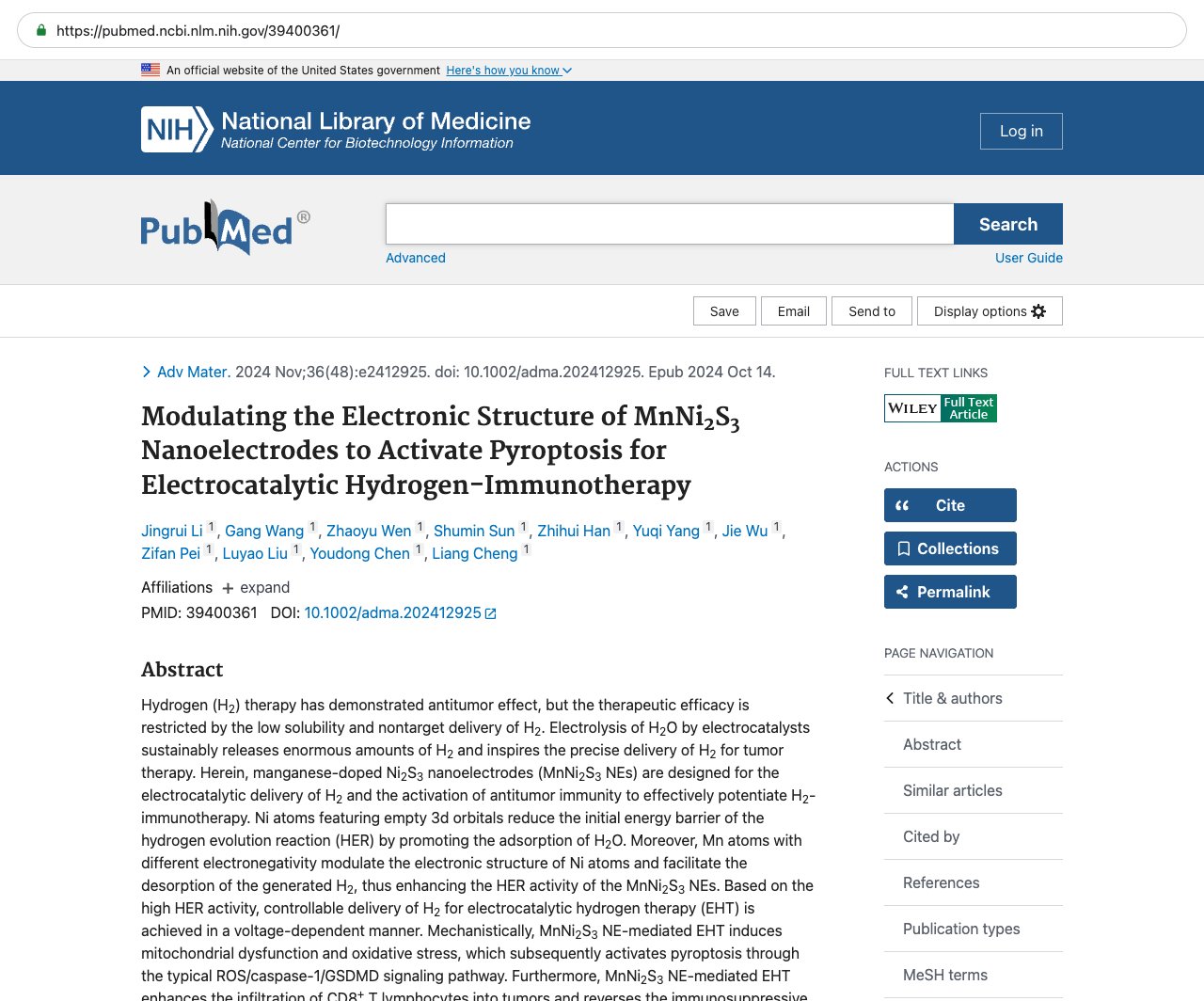 Screenshot — PubMed 39400361