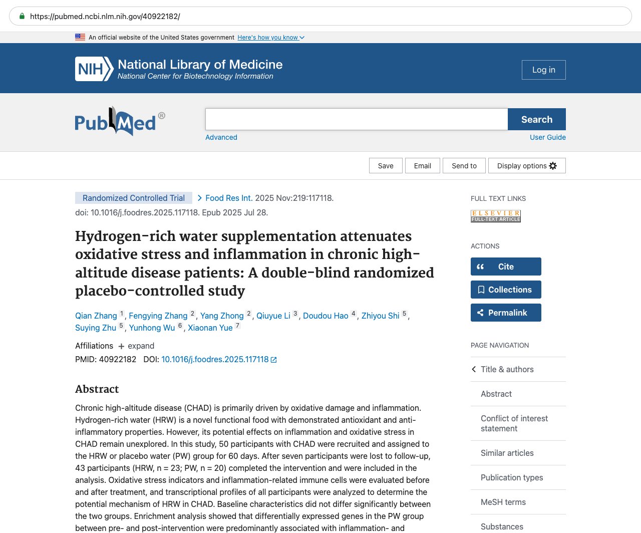 Screenshot — PubMed 40922182
